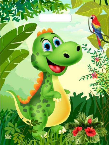 Пакет 40*31см (60мк) с вырубной укрепленной ручкой "Динозаврик" Ламинат