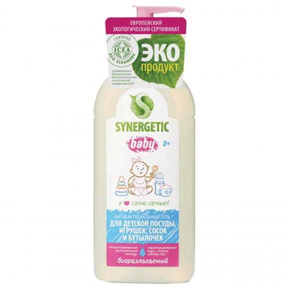Гель для мытья детской посуды 500 мл, SYNERGETIC, биоразлагаемый