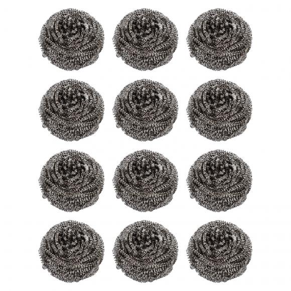 Губки (мочалки) для посуды металлические LAIMA, 12 шт., спиральные по 15 г