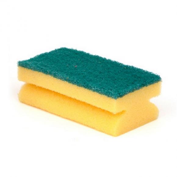 Губка для посуды и уборки с вырезами 130*65*44мм, Патерра