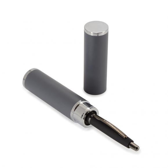 Ручка Bruno Visconti San remo шариковая, 1,0 мм, в сером футляре-тубусе, синие чернила, черная