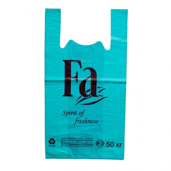 Пакет ФА 30*57см плотный бирюза, майка, ПНД