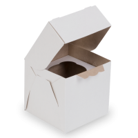Коробка на 1 капкейк с окном, 2-х сторонняя (белая с ламинацией / крафт), 10 х 10 х 10 см