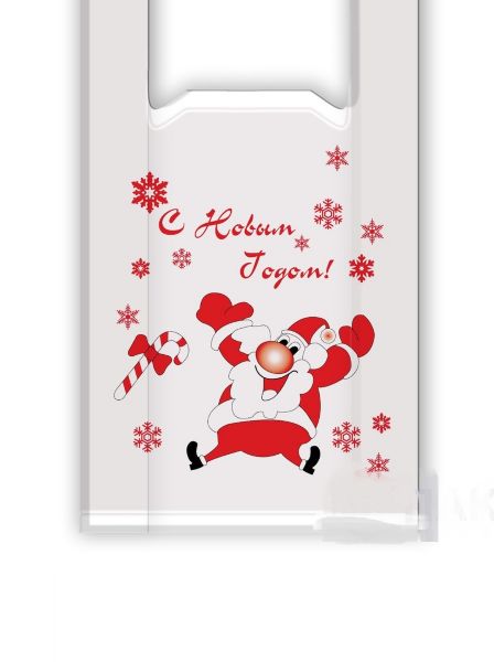 Пакет майка ПНД 28см+12см*50см 12мк Санта