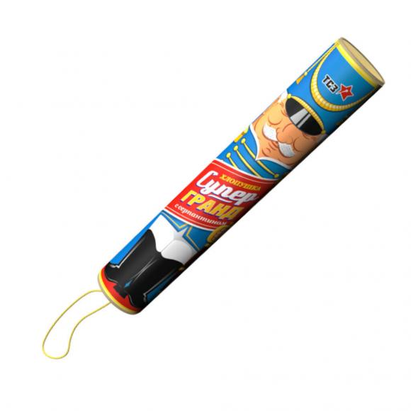 Хлопушка Супер Гранд 24*150мм разноцветный серпантин