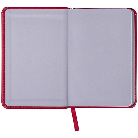 Ежедневник датированный 2024 МАЛЫЙ ФОРМАТ 100х150 мм А6, BRAUBERG "Rainbow", под кожу, красный