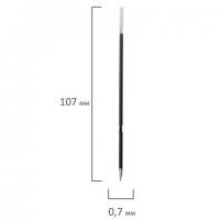 Стержень шариковый масляный BRAUBERG, 107 мм, ЧЕРНЫЙ, с ушками, игольчатый узел 0,7 мм, линия письма 0,35 мм