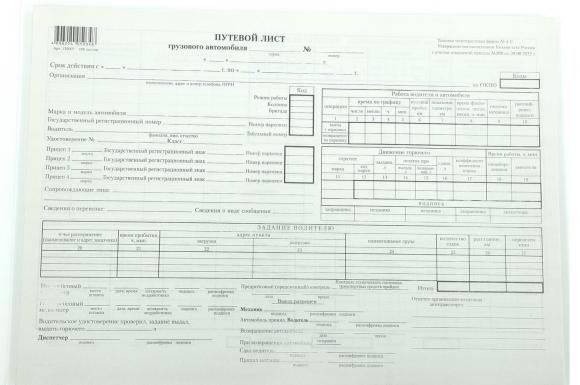Путевой лист грузового автомобиля без талона, Бланк бухгалтерский типографский (200х272 мм), СКЛЕЙКА 100 шт.