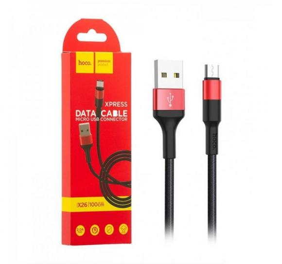 Кабель micro-USB HOCO X26 1м черный