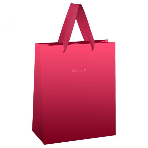 Пакет подарочный с ручками 18*23*10см MESHU Duotone. Magenta gradient