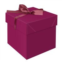 Коробка подарочная складная MESHU "Persian Red", (15*15*15см), с лентой