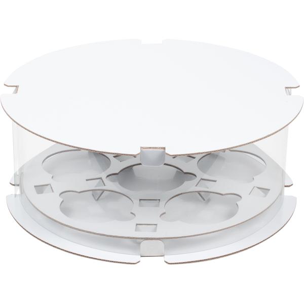 Коробка тубус для 6 капкейков, 240*100мм, белая