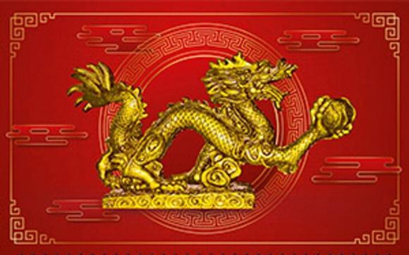 Календарь квартальный на 2024г., 3 блока, 3 гребня Символ Года. Красный дракон.