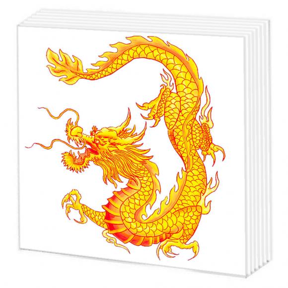 Салфетка "Дракон на белом" 33*33см, 20 шт., 2-х слойная