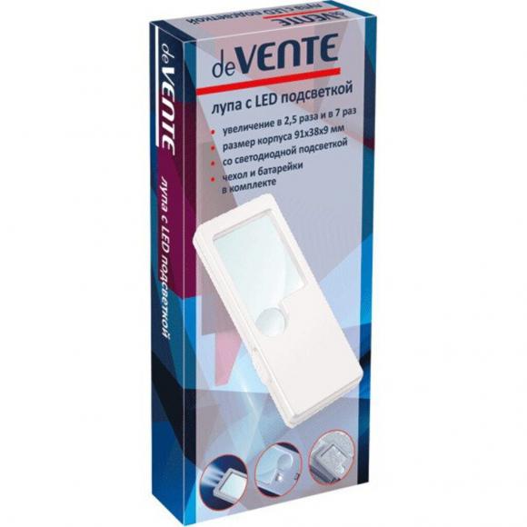 Лупа с подсветкой 91*38мм, увеличение 2,5- и 7-кратное, в чехле