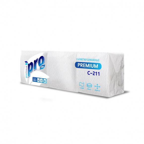 Салфетки 24*24см 1 слой 500л PRO C211