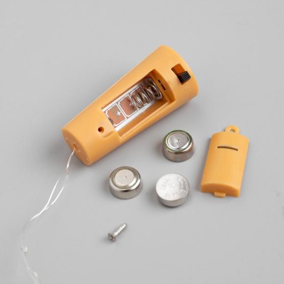 Гирлянда с пробкой нить 2м, IP20, серебристая нить, 20 LED, свечение красное