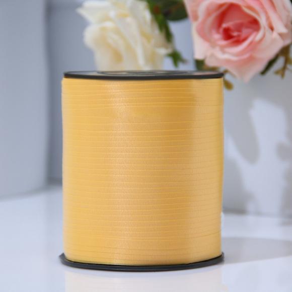 Лента упаковочная подарочная, 5мм х 500 м, жёлтая, Гидропласт