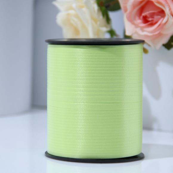 Лента упаковочная подарочная 5мм*500м светло-салатовая
