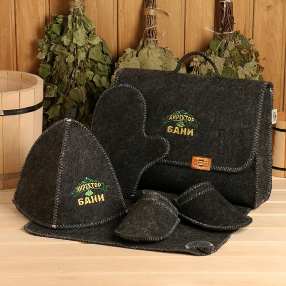 Банный набор подарочный Директор бани портфель, 5 предметов