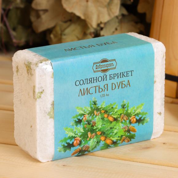 Соляной брикет Листья дуба, 1,35 кг Добропаровъ