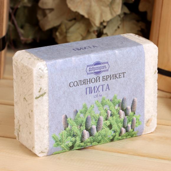 Соляной брикет Пихта с алтайскими травами, 1,35 кг Добропаровъ