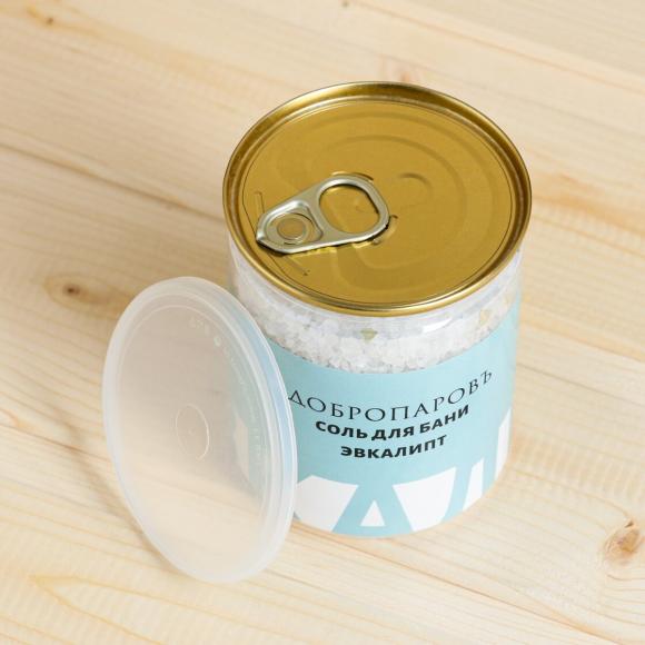 Соль для бани Эвкалипт в прозрачной банке, 400 гр