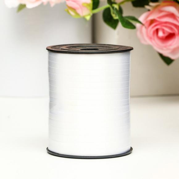 Лента упаковочная подарочная 5мм*500м, белая