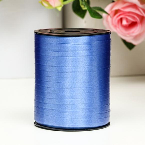 Лента упаковочная подарочная 5мм*500м, синяя