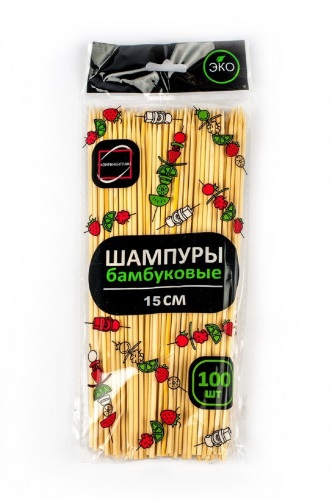 Шашлычные палочки бамбуковые 15см, 100шт/упак
