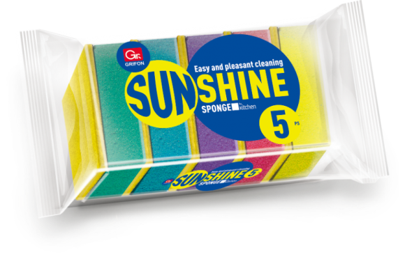 Губки для посуды мини 80*53*27мм 5шт/уп Грифон SUNSHINE