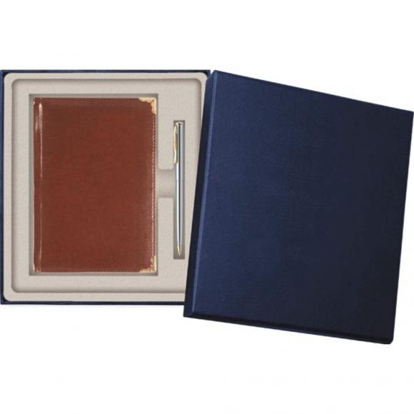 Набор подарочный "Bellagio" ежедневник 2024г А5, 352 страницы, коричневый, твердая обложка, искусственная кожа, + ручка