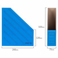 Лоток вертикальный для бумаг микрогофрокартон (260х320 мм), 75 мм, до 700 листов, STAFF, СИНИЙ