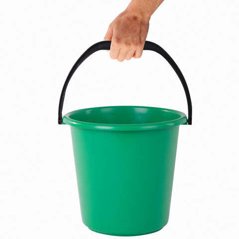 Ведро 10 литров с ручкой, хозяйственное, пластиковое, без крышки, цвет ассорти