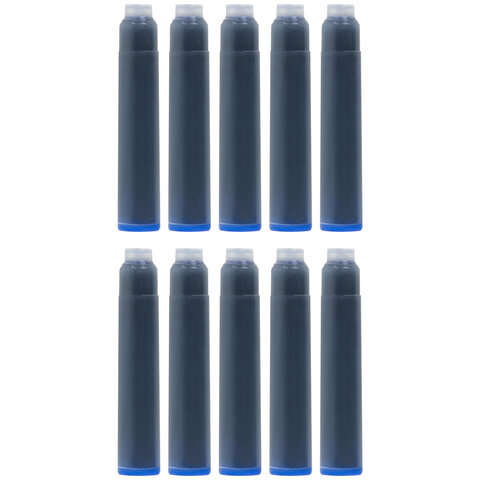 Картриджи чернильные синие 10 штук, BRAUBERG DELTA