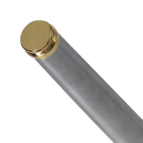 Ручка перьевая синяя, корпус серебристый с золотистыми деталями, BRAUBERG Brioso