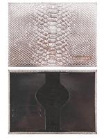 Обложка для паспорта натуральная кожа Железный Питон, серебряный MILAND