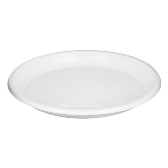 Тарелка одноразовая белая без секций, диаметр 205мм, полипропилен