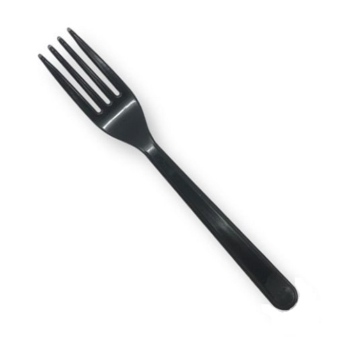 Вилка одноразовая пластиковая черная 180мм, 1шт без упаковки