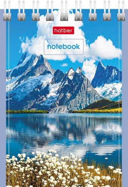Блокнот А7 40л гребень "Великолепные пейзажи" клетка Hatber