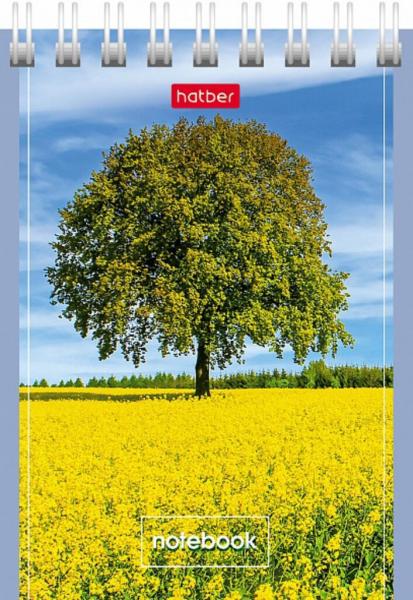 Блокнот А7 40л гребень "Великолепные пейзажи" клетка Hatber