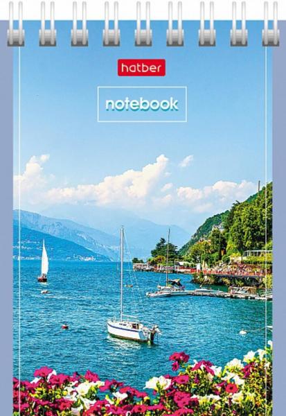 Блокнот А7 40л гребень "Великолепные пейзажи" клетка Hatber