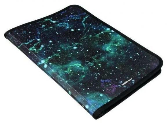 Папка для тетрадей А4 на молнии ErichKrause 327мм*228мм*30мм, пластик, Emerald Stardust