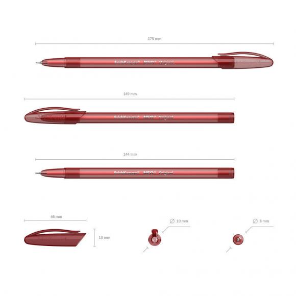 Ручка шариковая ErichKrause Neo Original 0,7мм прозрачный корпус, красная, 46517