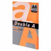 Бумага цветная А4, оранжевая, неон 100л., DOUBLE A, 75 г/м2