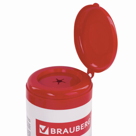 Салфетки влажные для экранов, мониторов и пластика BRAUBERG с ароматом Лимона,100 шт.