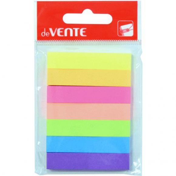 Закладки-стикеры с липким краем НЕОН бумажные, 7 цветов по 40 листов, 50*10мм