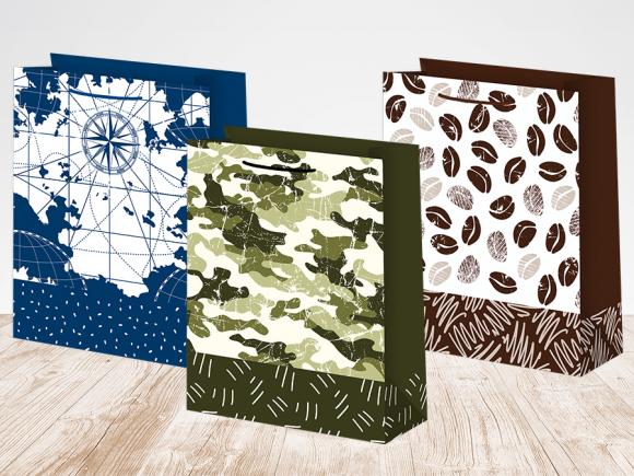 Пакет подарочный бумажный 18*23*10см, Микс мужской