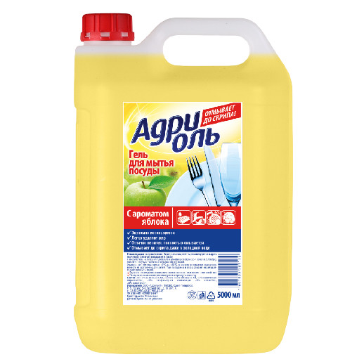 АДРИОЛЬ Средство для мытья посуды 5 л ЯБЛОКО