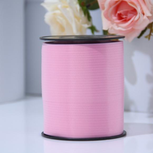 Лента упаковочная для декора и подарков 0,5 см х 500 м, розовая